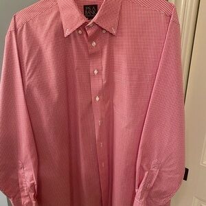Jos. A. Bank Men's Red Check Button-Down Shirt Large
